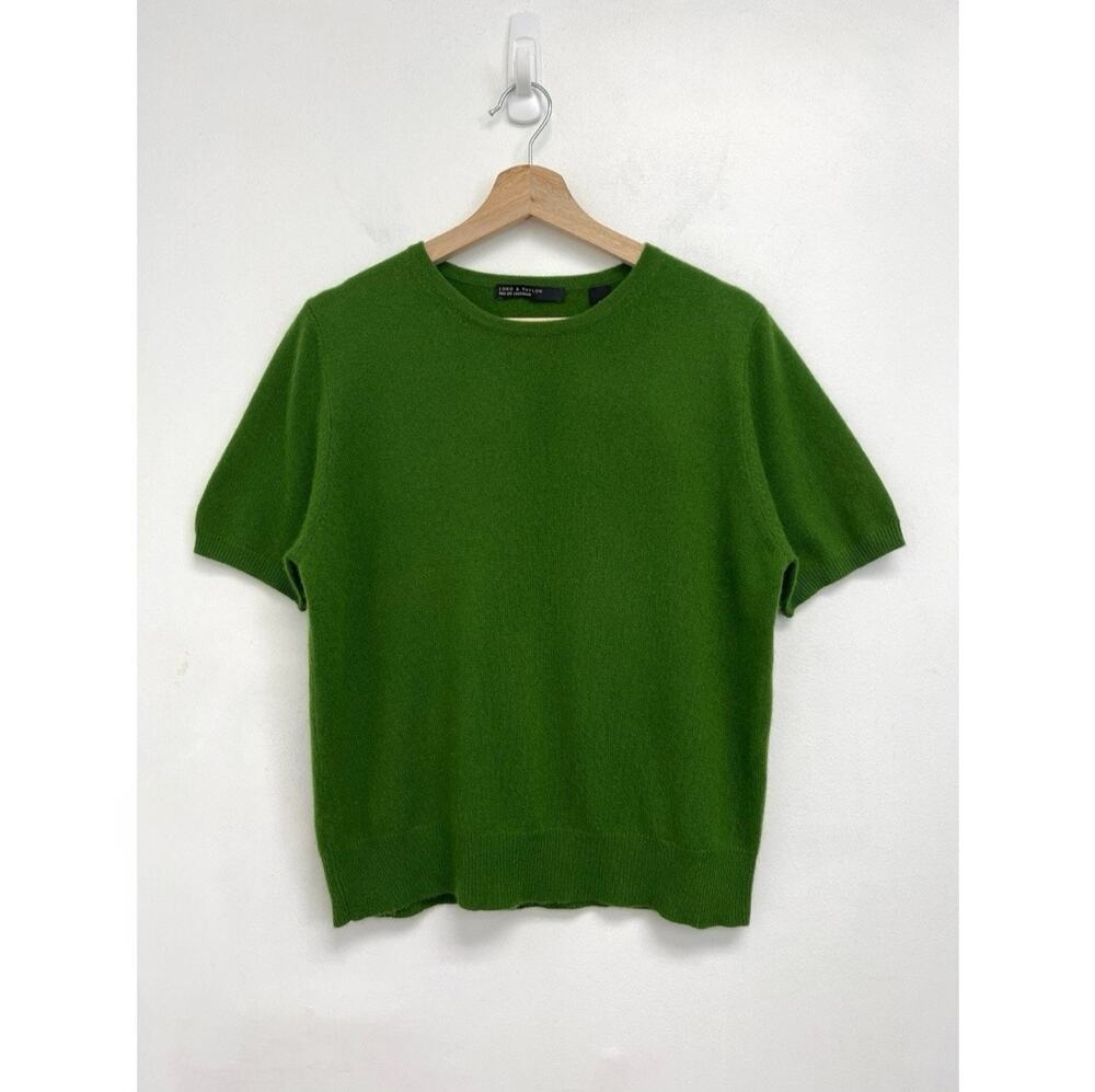 Lord & Taylor 100% Cashmere 2-Ply Crew Neck Short-Sleeve Classic Chic Sweater XL - Picture 1 of 8